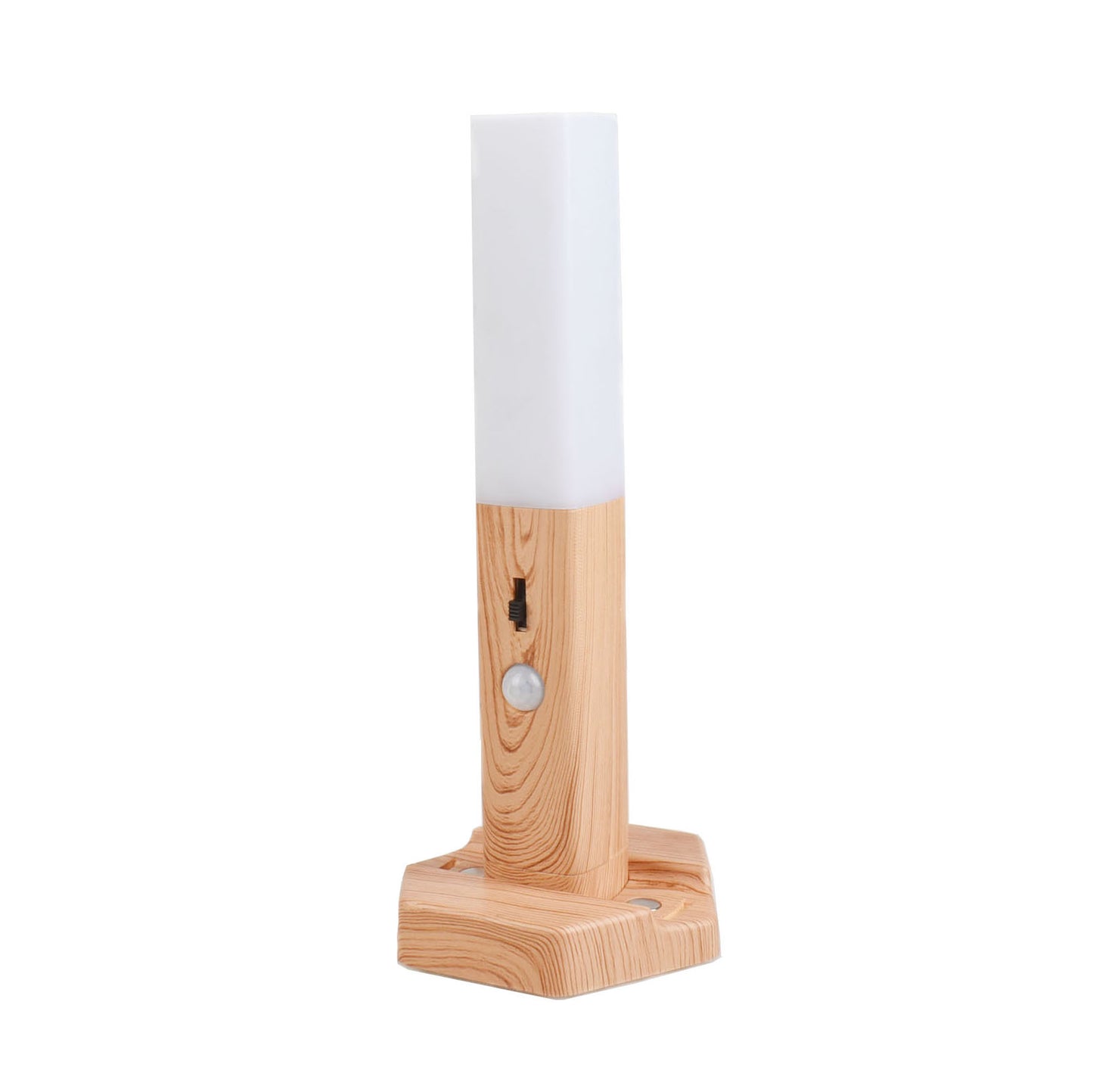 Candeeiro de Mesa em Madeira com Sensor LED – Luz Noturna Elegante para Casa