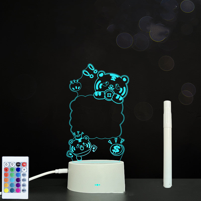 Quadro LED Acrílico 3D para Mensagens – Escreve, Apaga e Ilumina com Estilo