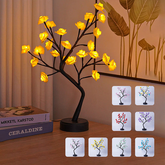Candeeiro Árvore de Rosas LED – Luz de Mesa USB para Decoração & Presente